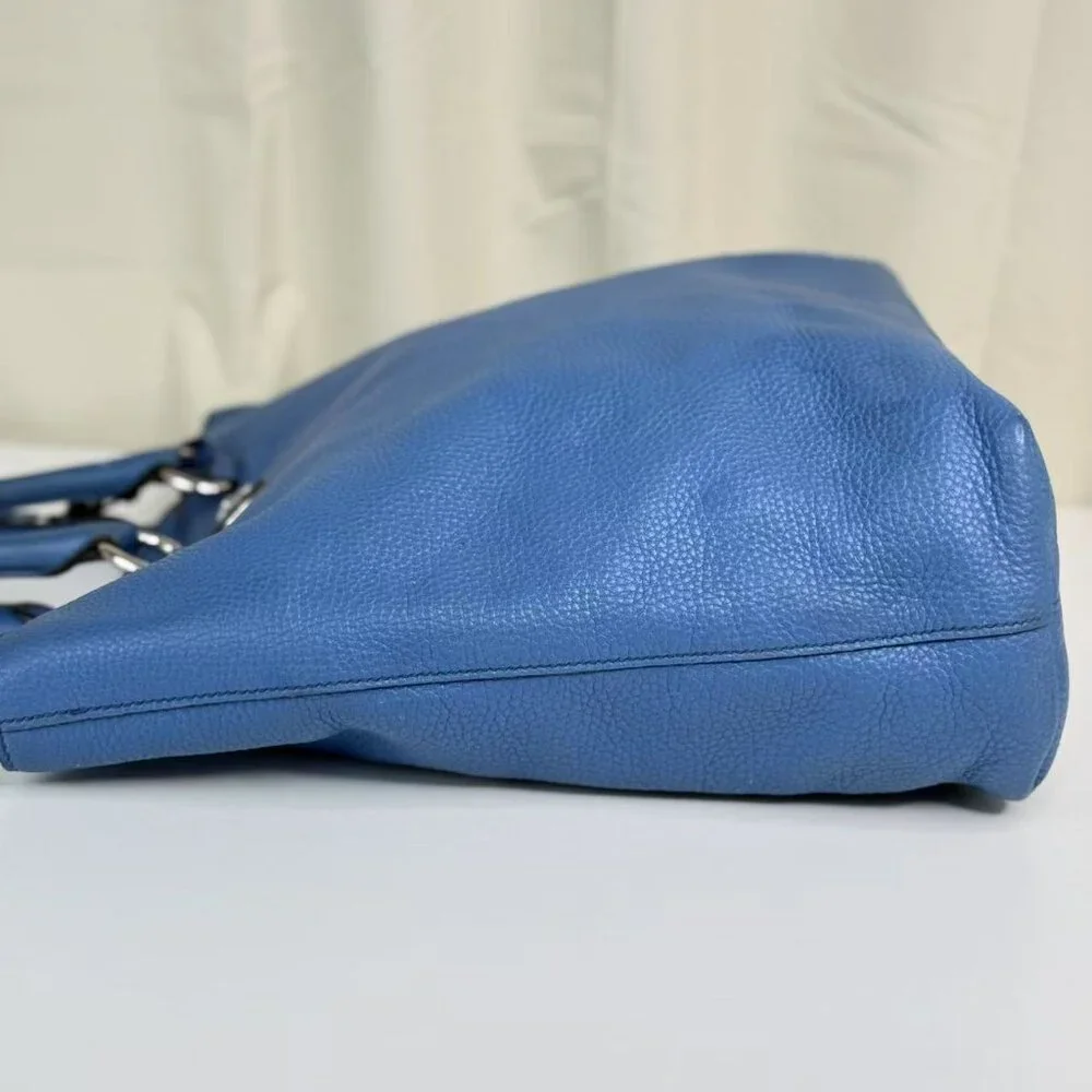 Prada Blue Leathe Convertible Shopper Tote - Picture 3 of 11